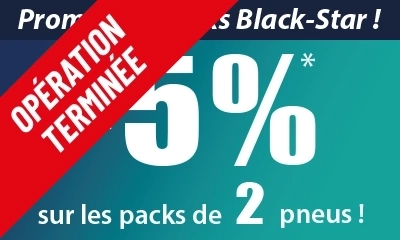 Promotion Spéciale : -5% sur les packs 2 pneus BLACK-STAR !