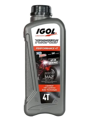 Huile moteur boîte de vitesses motos 4 temps IGOL, 4 litres PROPULS PERFORMANCE 4T, 10W-40